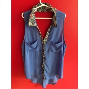 BOHO SHEER FLORAL BUTTON DOWN